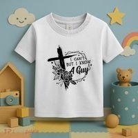 I Cant But I Know A Guy Jesus Cross Funny Christian Toddler T-Shirt thumb 3