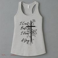 I Cant But I Know A Guy Jesus Cross Funny Christian Women's Tank Top thumb 3