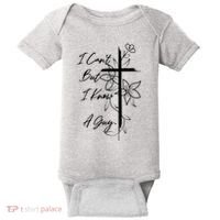 I Cant But I Know A Guy Jesus Cross Funny Christian Baby Bodysuit thumb 0
