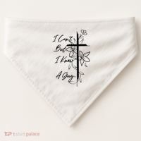 I Cant But I Know A Guy Jesus Cross Funny Christian USA-Made Doggie Bandana thumb 0