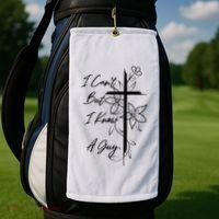 I Cant But I Know A Guy Jesus Cross Funny Christian Golf Towel thumb 2