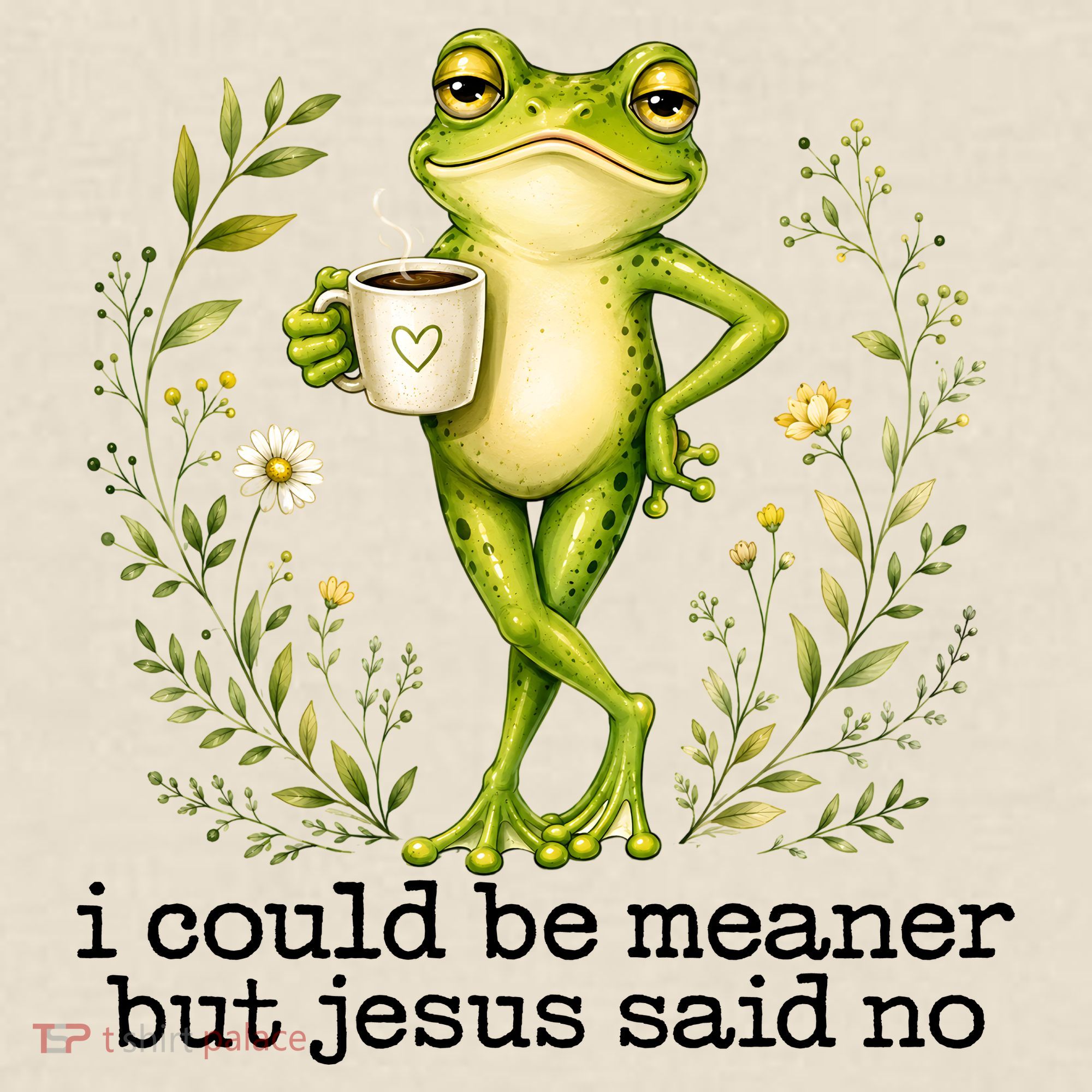 I Could Be Meaner But Jesus Said No Funny Christian Frog T-Shirt
