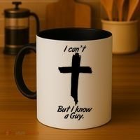 I Cant But I Know A Guy Faith Christianity Cross Coffee Mug thumb 4