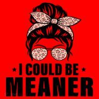 I Could Be Meaner Funny Women Saying Quote Messy Bun Mom Santa Hat thumb 1