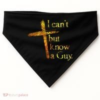 I Can't But I Know A Guy Jesus Cross Funny Christian USA-Made Doggie Bandana thumb 0