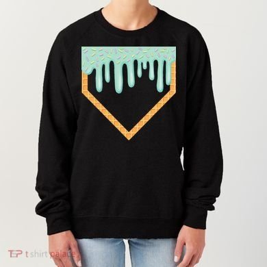 Ice Cream Baseball Drip Home Plate Baseball Dripping Women's Sweatshirt