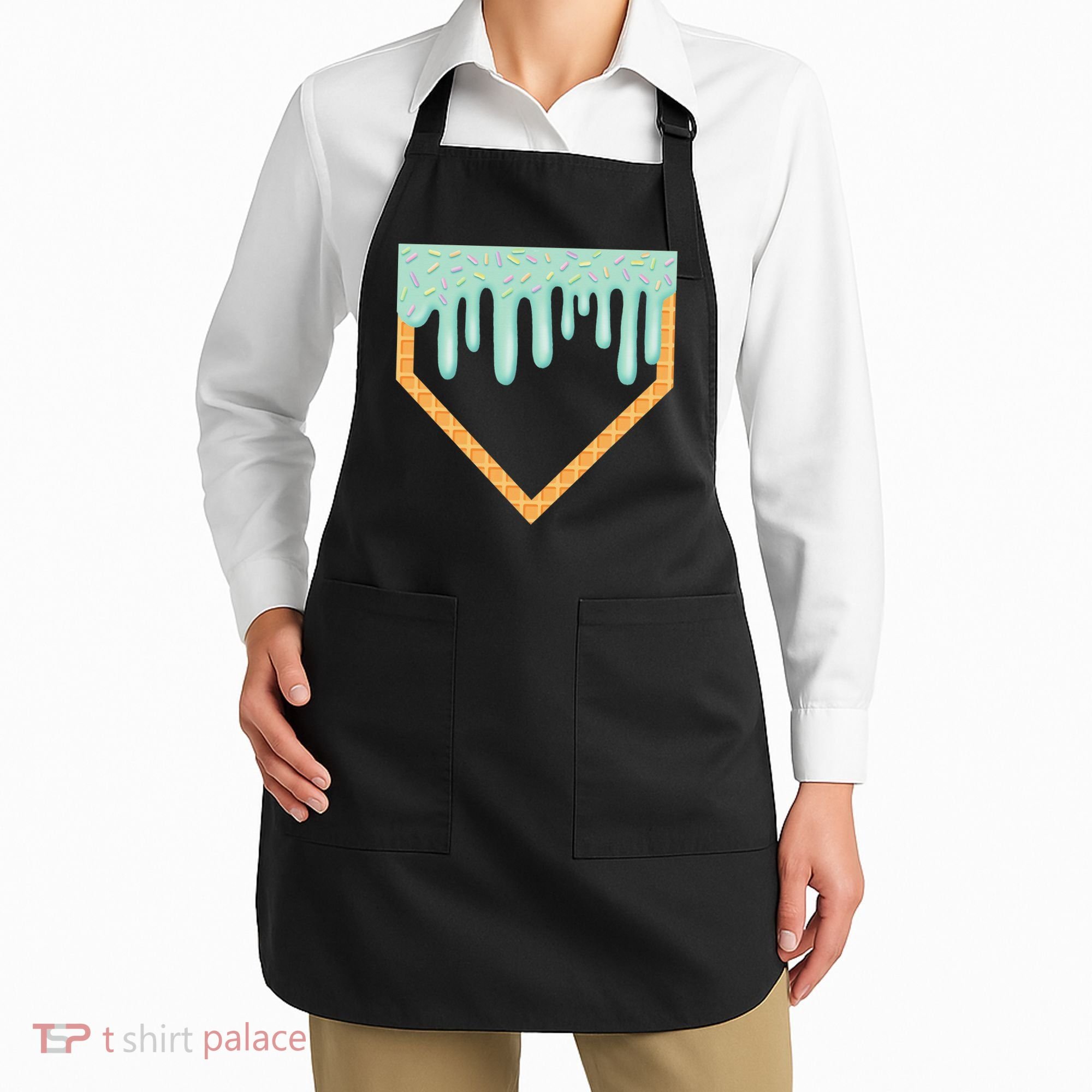 Ice Cream Baseball Drip Home Plate Baseball Dripping Apron