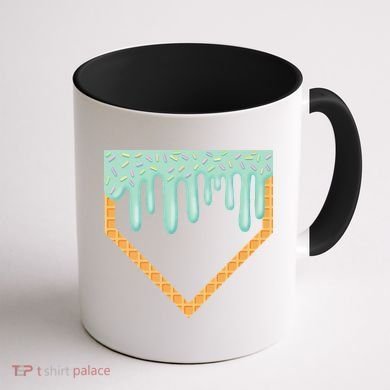Ice Cream Baseball Drip Home Plate Baseball Dripping Coffee Mug back