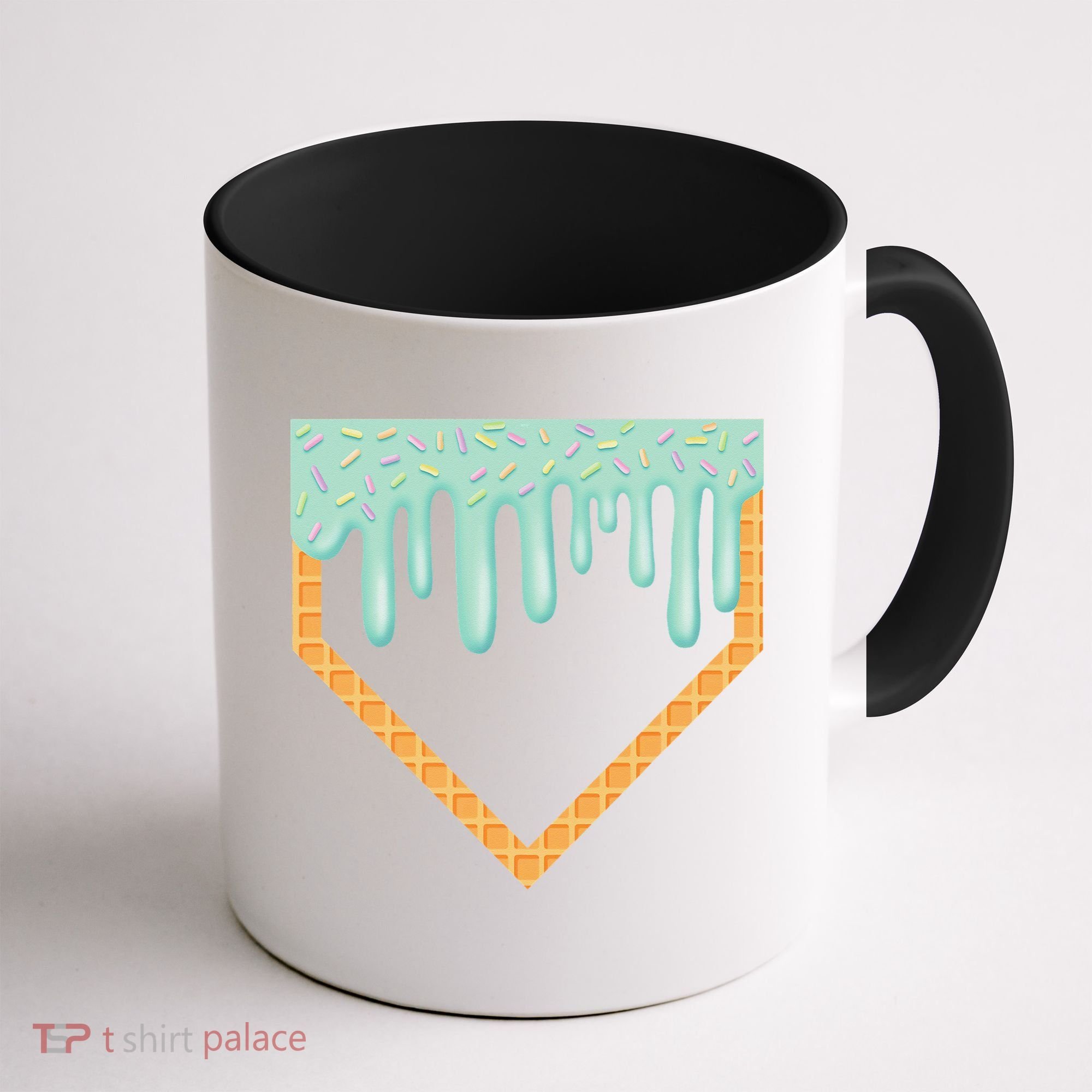 Ice Cream Baseball Drip Home Plate Baseball Dripping Coffee Mug