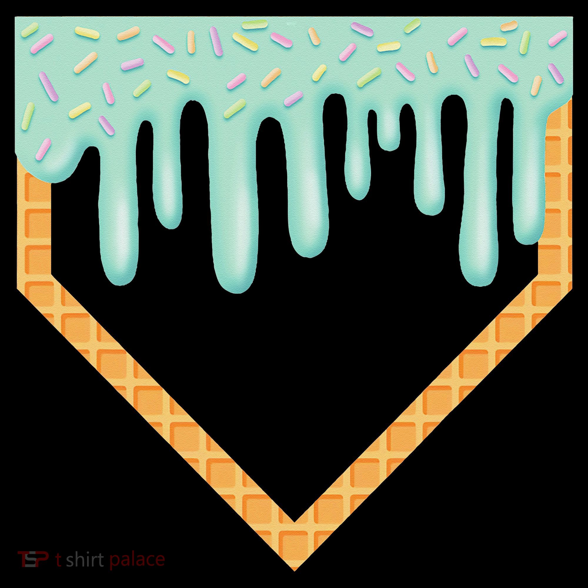Ice Cream Baseball Drip Home Plate Baseball Dripping Coaster