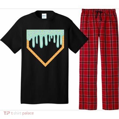 Ice Cream Baseball Drip Home Plate Baseball Dripping Pajama Set