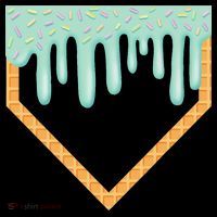 Ice Cream Baseball Drip Home Plate Baseball Dripping Women's Hoodie thumb 2