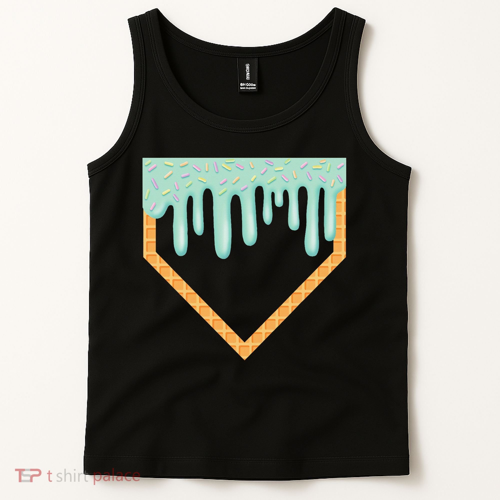 Ice Cream Baseball Drip Home Plate Baseball Dripping Tank Top