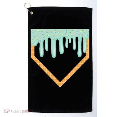 Ice Cream Baseball Drip Home Plate Baseball Dripping Golf Towel