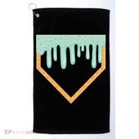 Ice Cream Baseball Drip Home Plate Baseball Dripping Golf Towel thumb 0