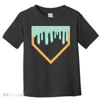 Ice Cream Baseball Drip Home Plate Baseball Dripping Toddler T-Shirt thumb 0