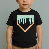Ice Cream Baseball Drip Home Plate Baseball Dripping Toddler T-Shirt thumb 2