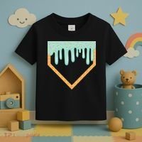 Ice Cream Baseball Drip Home Plate Baseball Dripping Toddler T-Shirt thumb 3