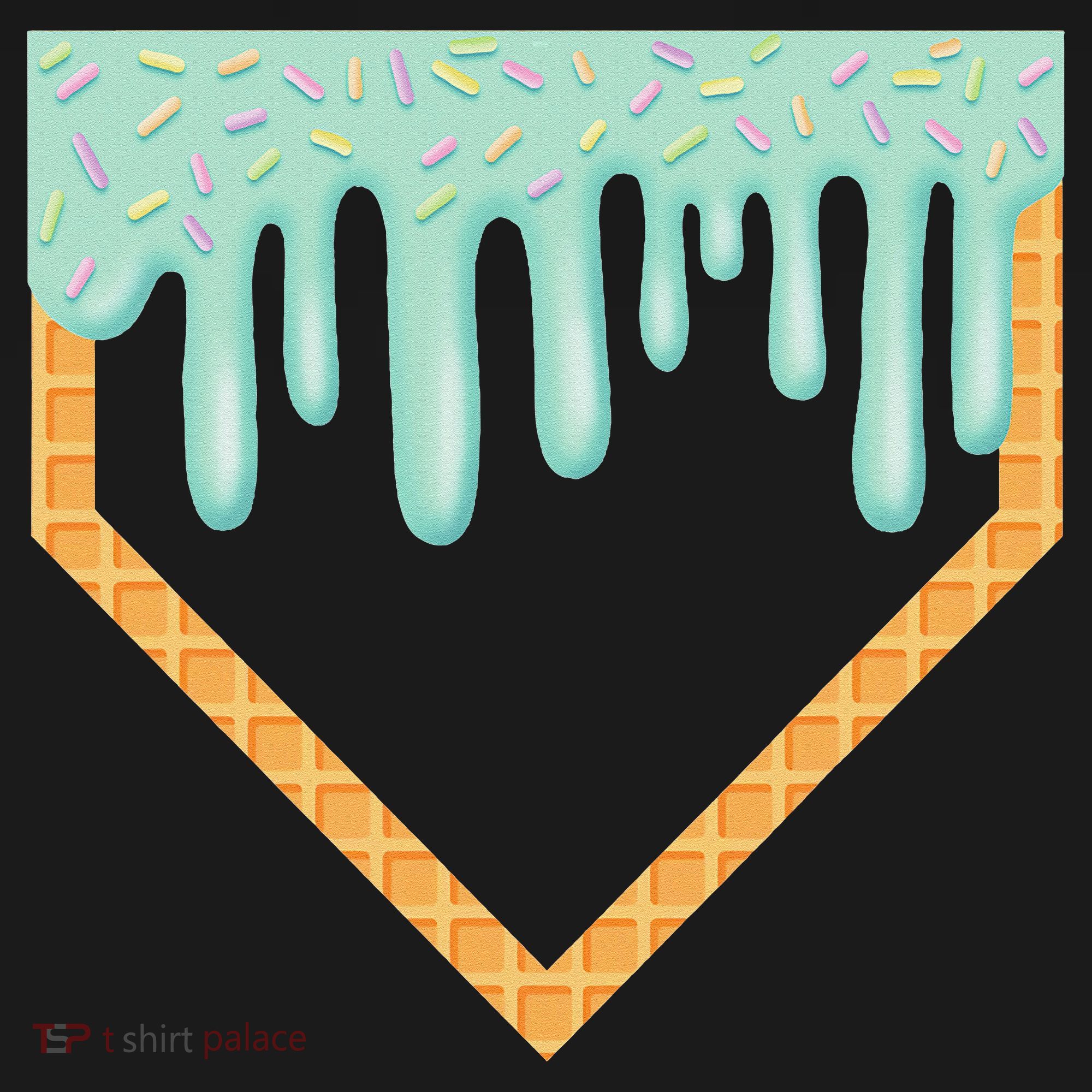 Ice Cream Baseball Drip Home Plate Baseball Dripping Toddler T-Shirt