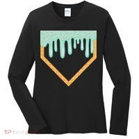 Ice Cream Baseball Drip Home Plate Baseball Dripping Women's Long Sleeve Shirt thumb 0