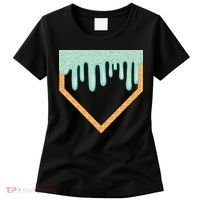 Ice Cream Baseball Drip Home Plate Baseball Dripping Women's T-Shirt thumb 0