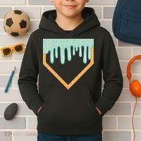 Ice Cream Baseball Drip Home Plate Baseball Dripping Kids Hoodie thumb 2