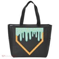 Ice Cream Baseball Drip Home Plate Baseball Dripping Tote Bag thumb 0