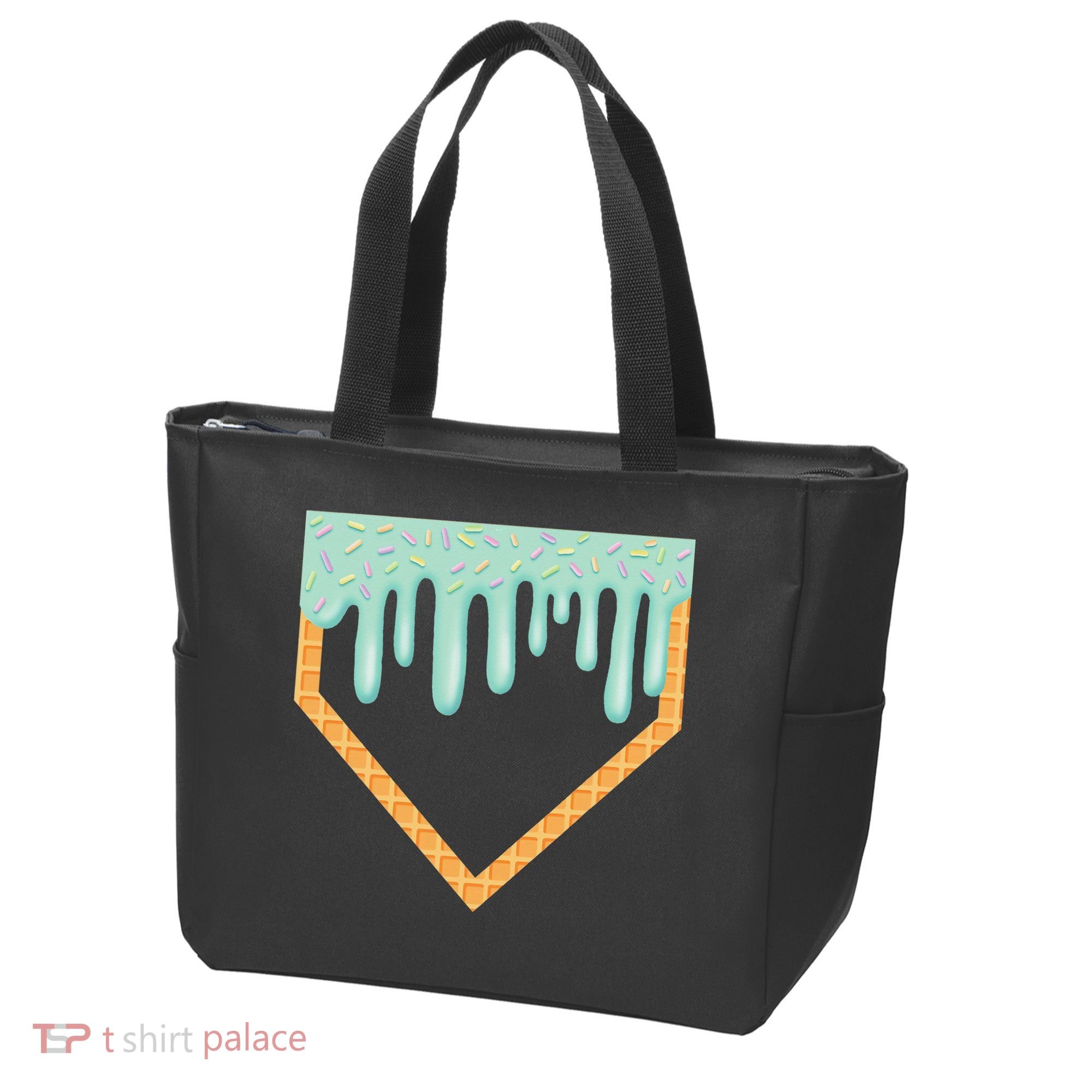 Ice Cream Baseball Drip Home Plate Baseball Dripping Tote Bag