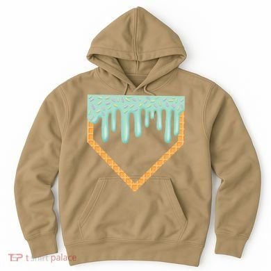 Ice Cream Baseball Drip Home Plate Baseball Dripping Hoodie