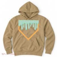 Ice Cream Baseball Drip Home Plate Baseball Dripping Hoodie thumb 0