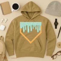 Ice Cream Baseball Drip Home Plate Baseball Dripping Hoodie thumb 3