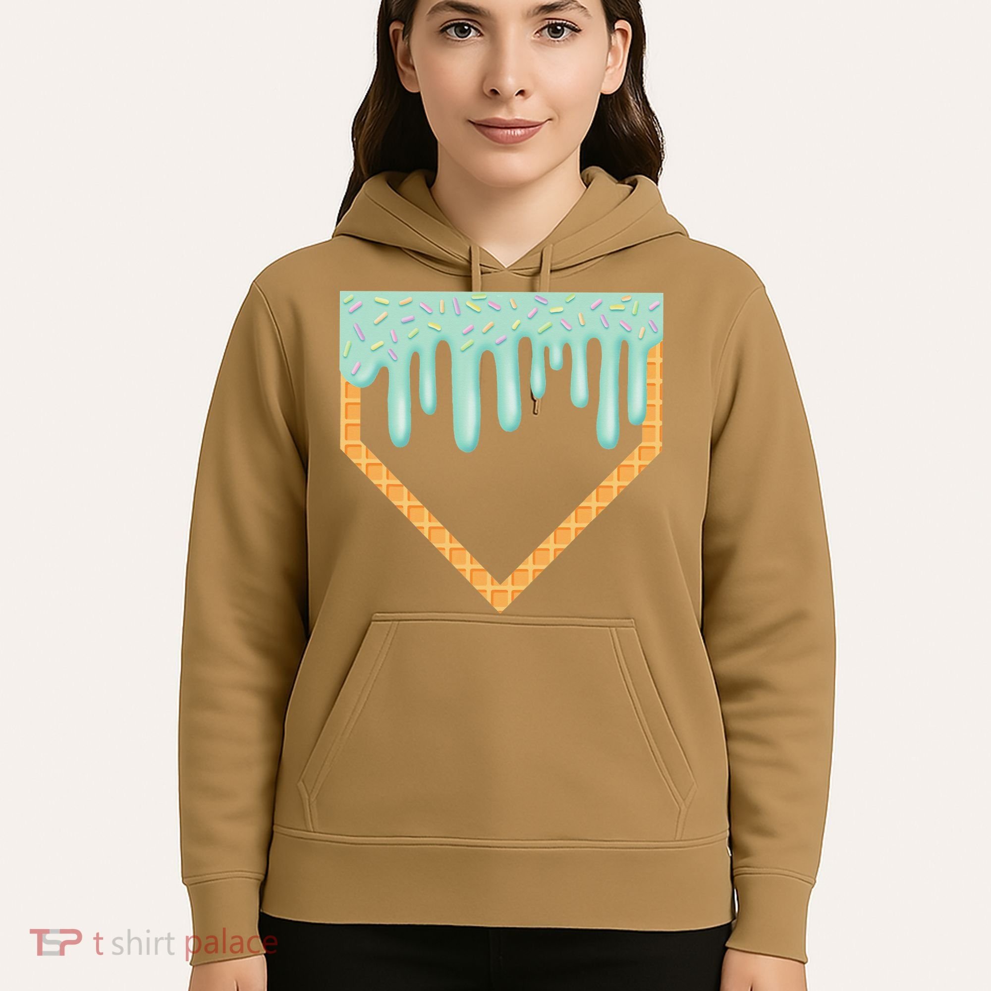 Ice Cream Baseball Drip Home Plate Baseball Dripping Hoodie