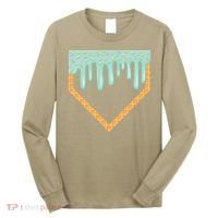 Ice Cream Baseball Drip Home Plate Baseball Dripping Long Sleeve Shirt thumb 0
