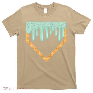 Ice Cream Baseball Drip Home Plate Baseball Dripping T-Shirt