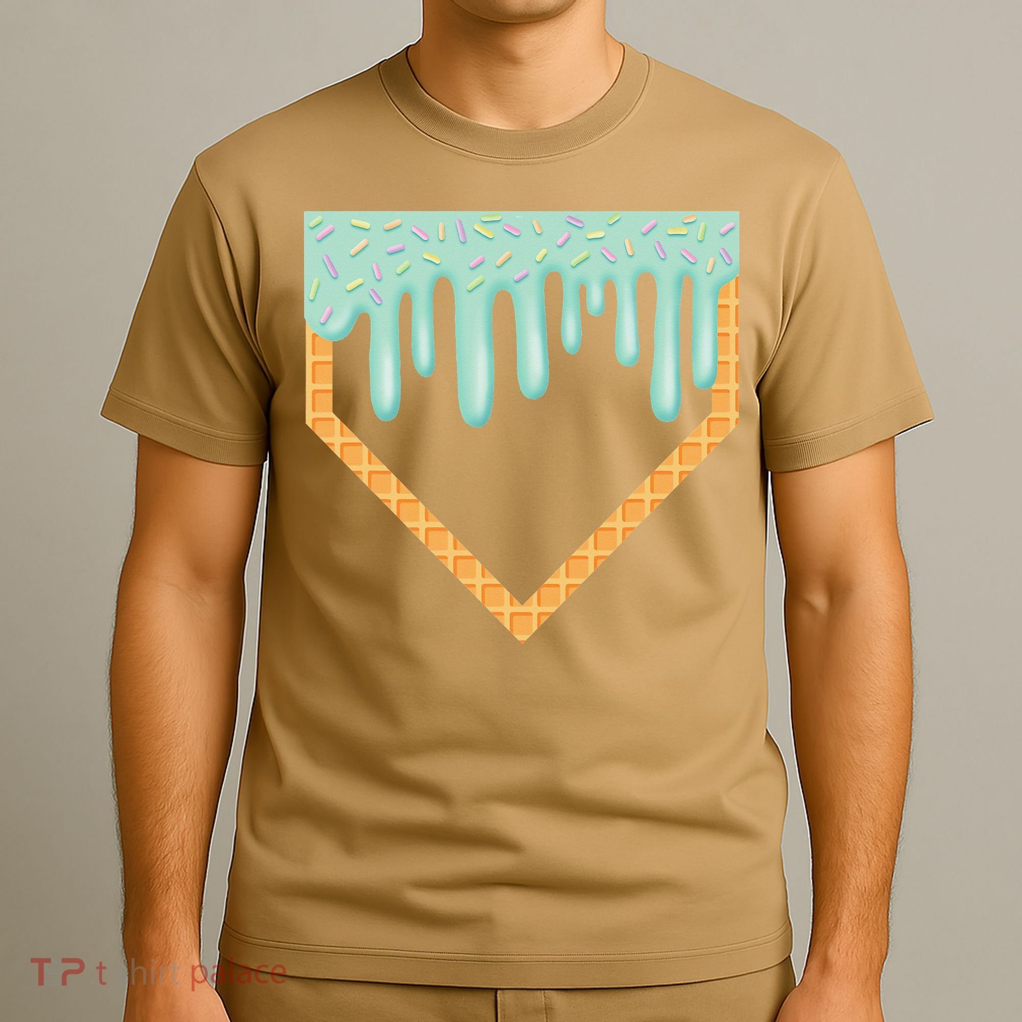 Ice Cream Baseball Drip Home Plate Baseball Dripping T-Shirt
