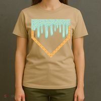 Ice Cream Baseball Drip Home Plate Baseball Dripping T-Shirt thumb 4