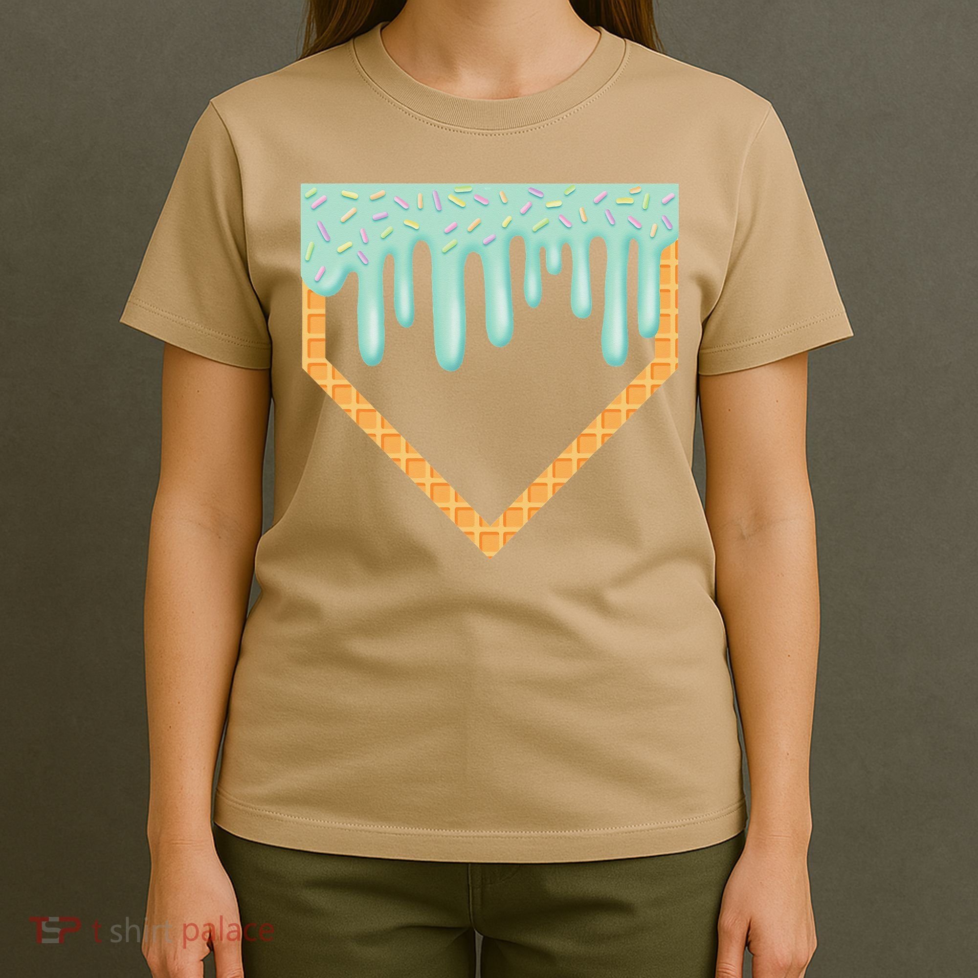 Ice Cream Baseball Drip Home Plate Baseball Dripping T-Shirt