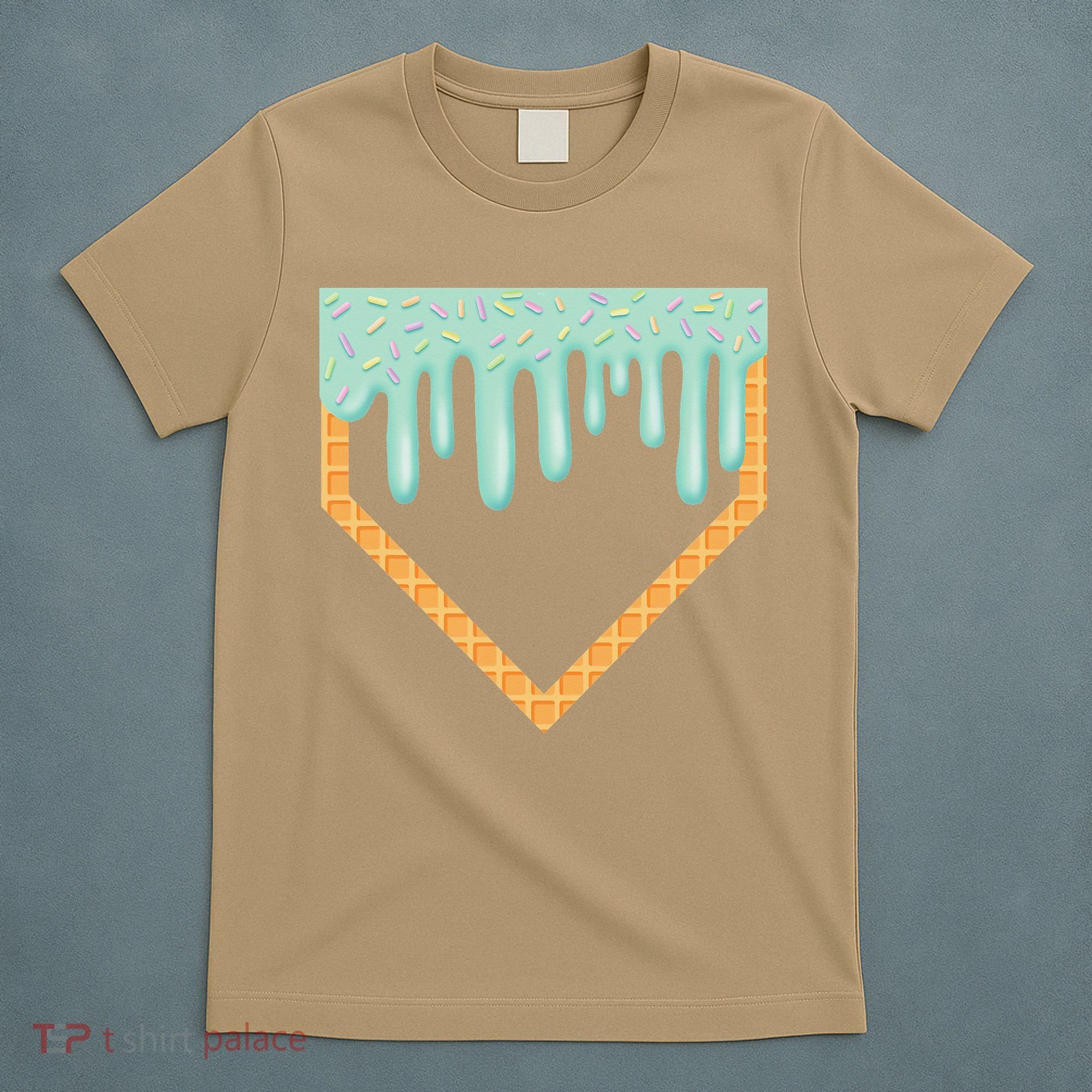 Ice Cream Baseball Drip Home Plate Baseball Dripping T-Shirt