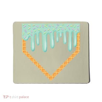 Ice Cream Baseball Drip Home Plate Baseball Dripping Mousepad