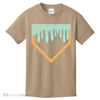Ice Cream Baseball Drip Home Plate Baseball Dripping Kids T-Shirt