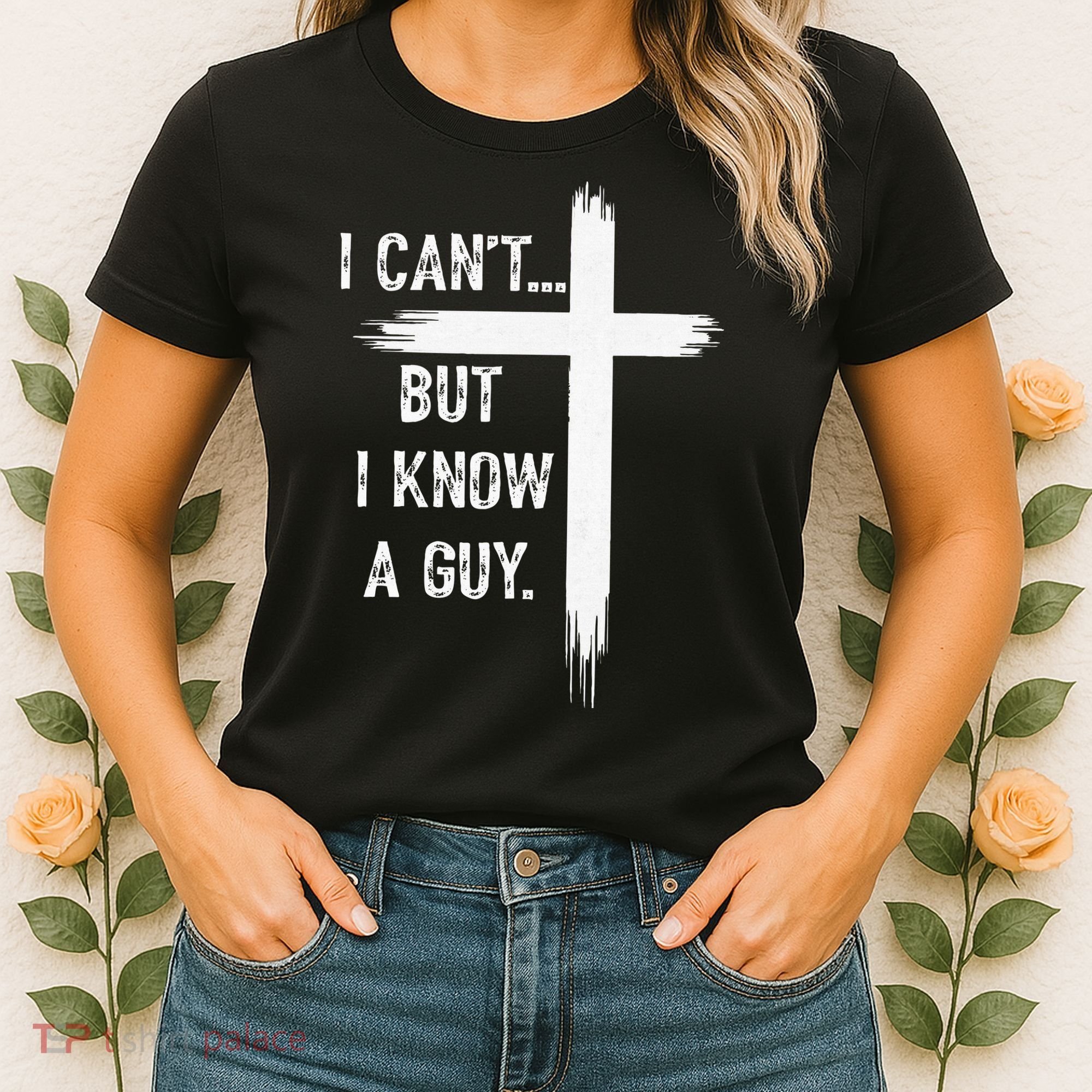 I Can't But I Know a Guy Christian Faith Believer Religious Women's T-Shirt