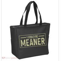 I Could Be Meaner Retro Tote Bag thumb 2