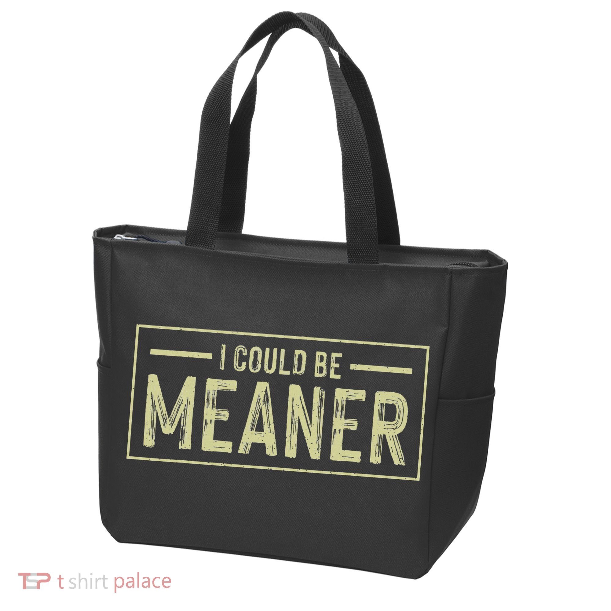 I Could Be Meaner Retro Tote Bag