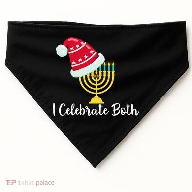 I Celebrate Both Hanukkah USA-Made Doggie Bandana