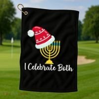 I Celebrate Both Hanukkah Golf Towel thumb 1