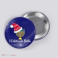 I Celebrate Both Hanukkah Button thumb 0
