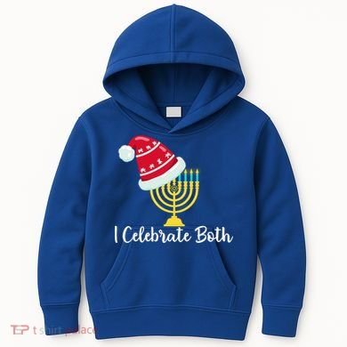 I Celebrate Both Hanukkah Kids Hoodie