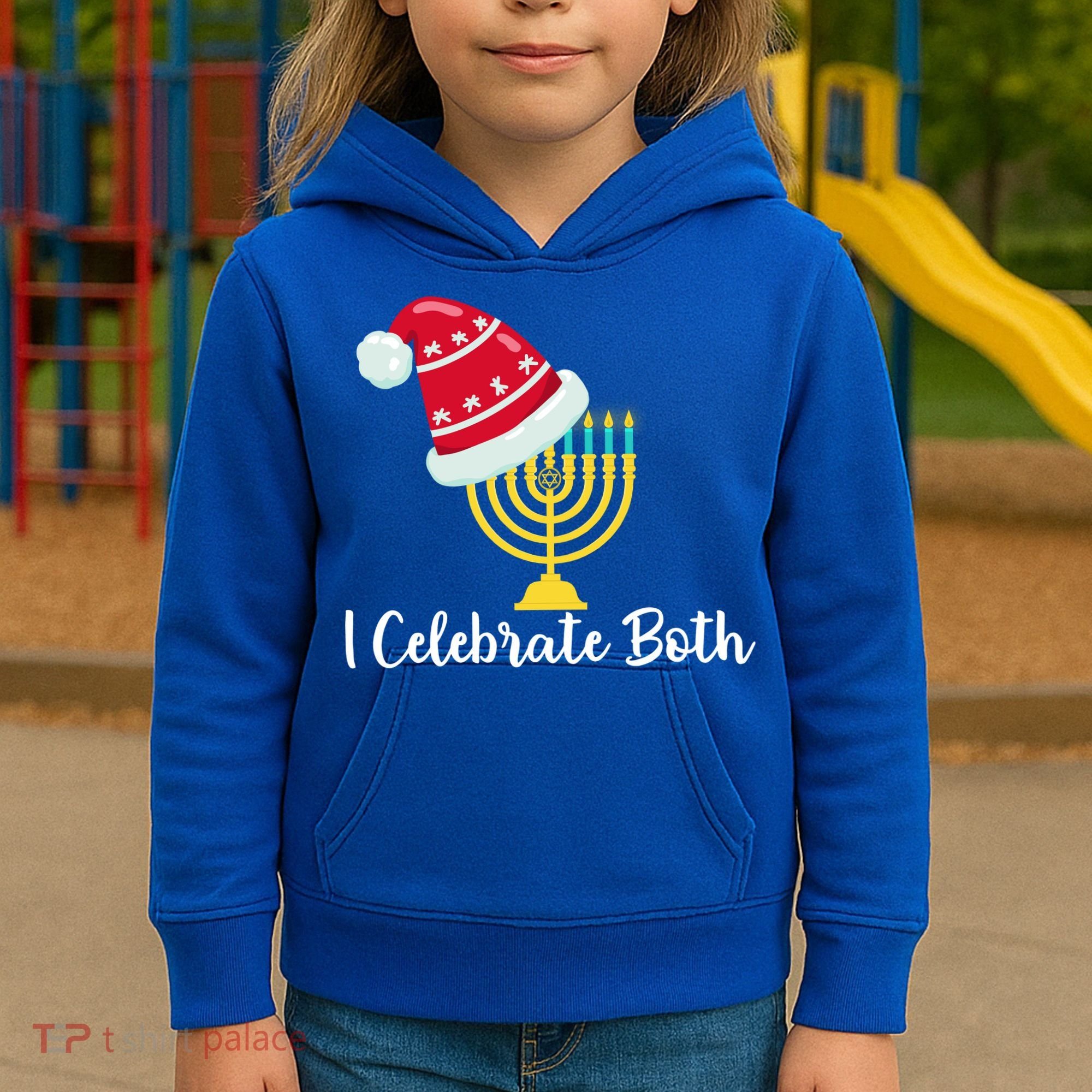 I Celebrate Both Hanukkah Kids Hoodie