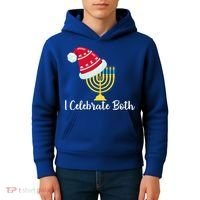 I Celebrate Both Hanukkah Kids Hoodie thumb 4