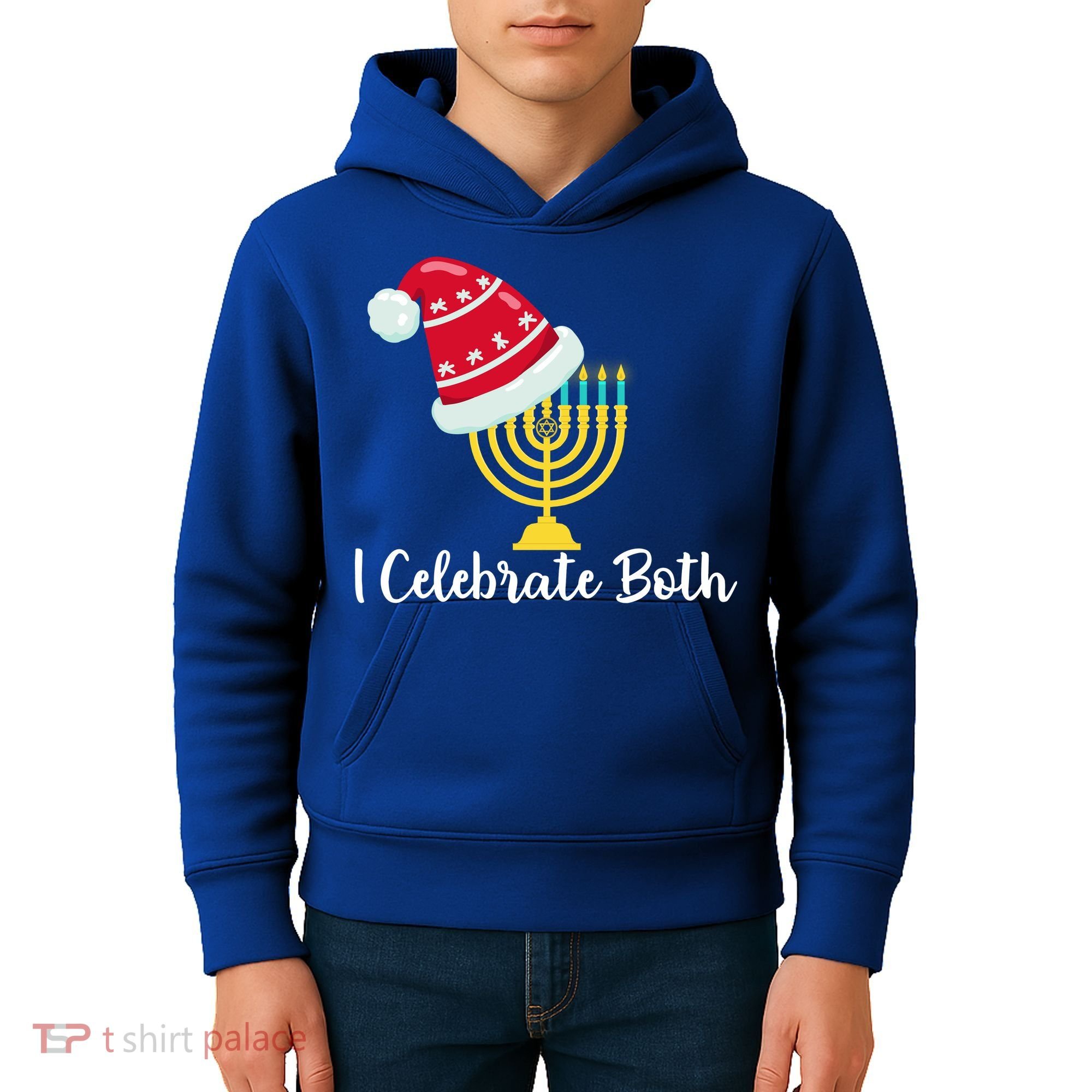 I Celebrate Both Hanukkah Kids Hoodie